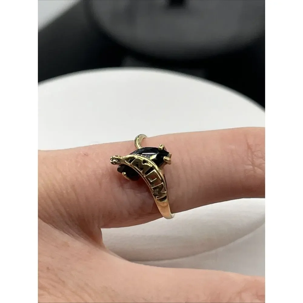 10K Yellow Gold Mom Ring Tourmaline Diamond Size 4.5 Mom Appreciation Gift Teste